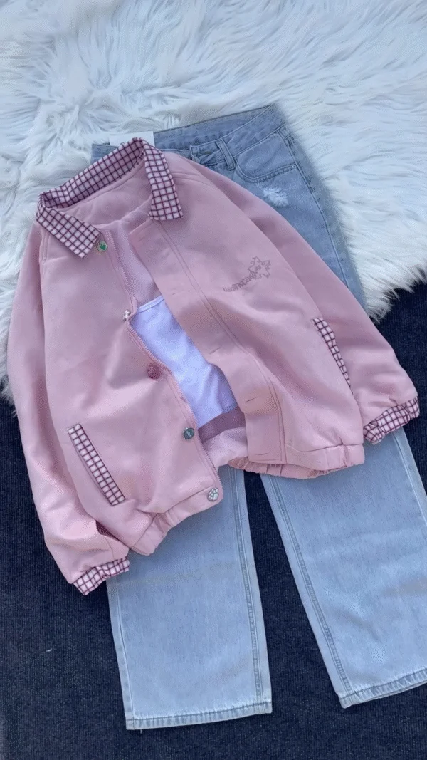 Women's Pastel Pink Reversible Jacket
