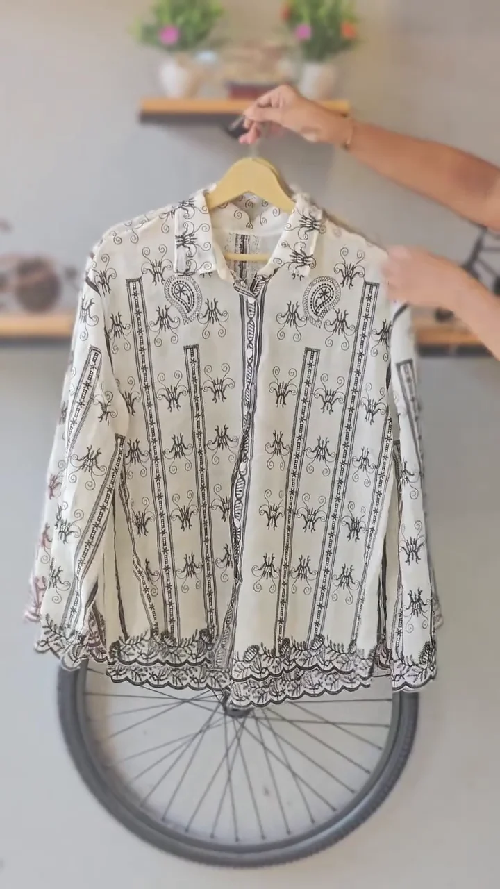 Boho-Inspired Ethnic High-Low Shirt