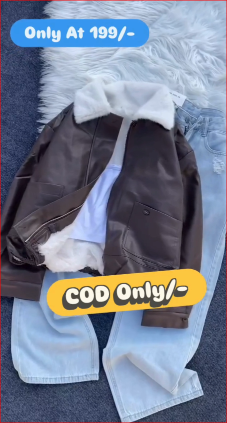 Faux Leather Fur Jacket for Girls | Winter Warm Zip Jacket |