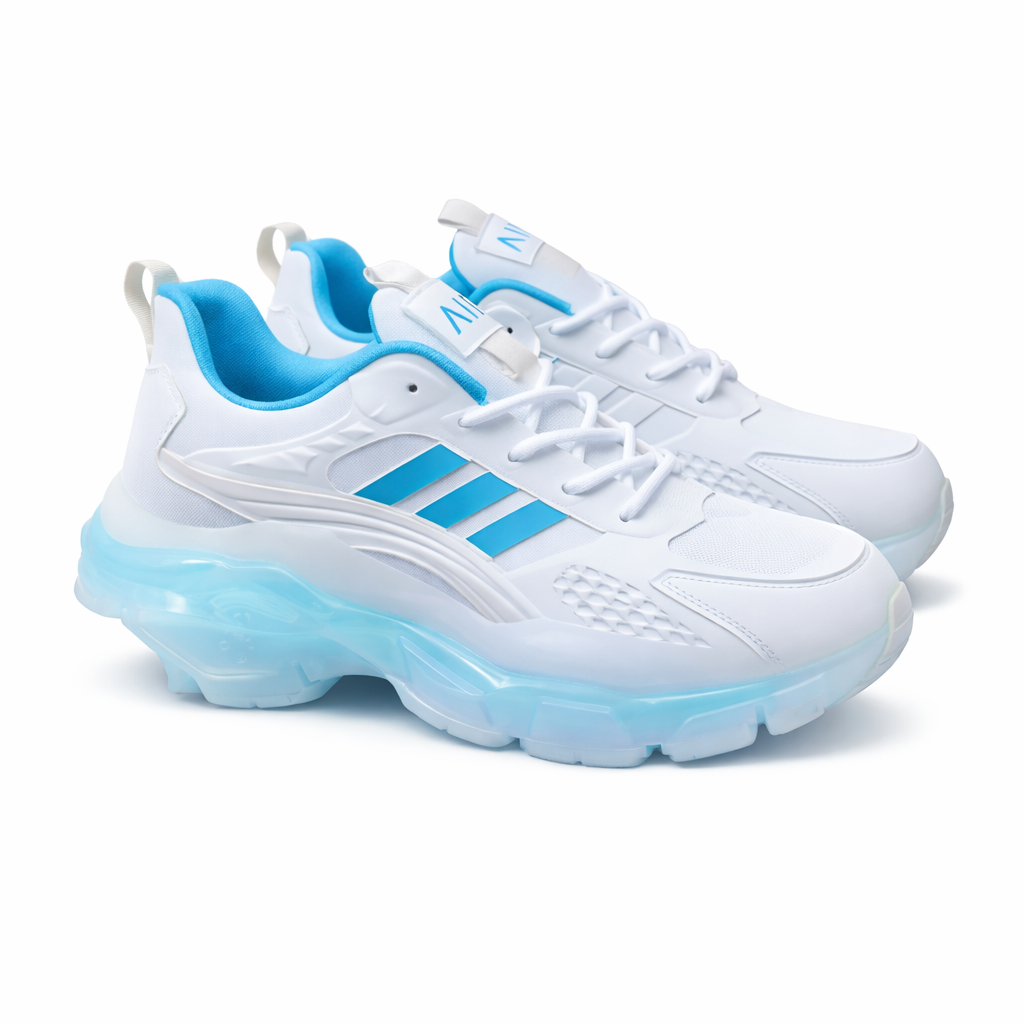 White & Blue Dual Tone Sneakers