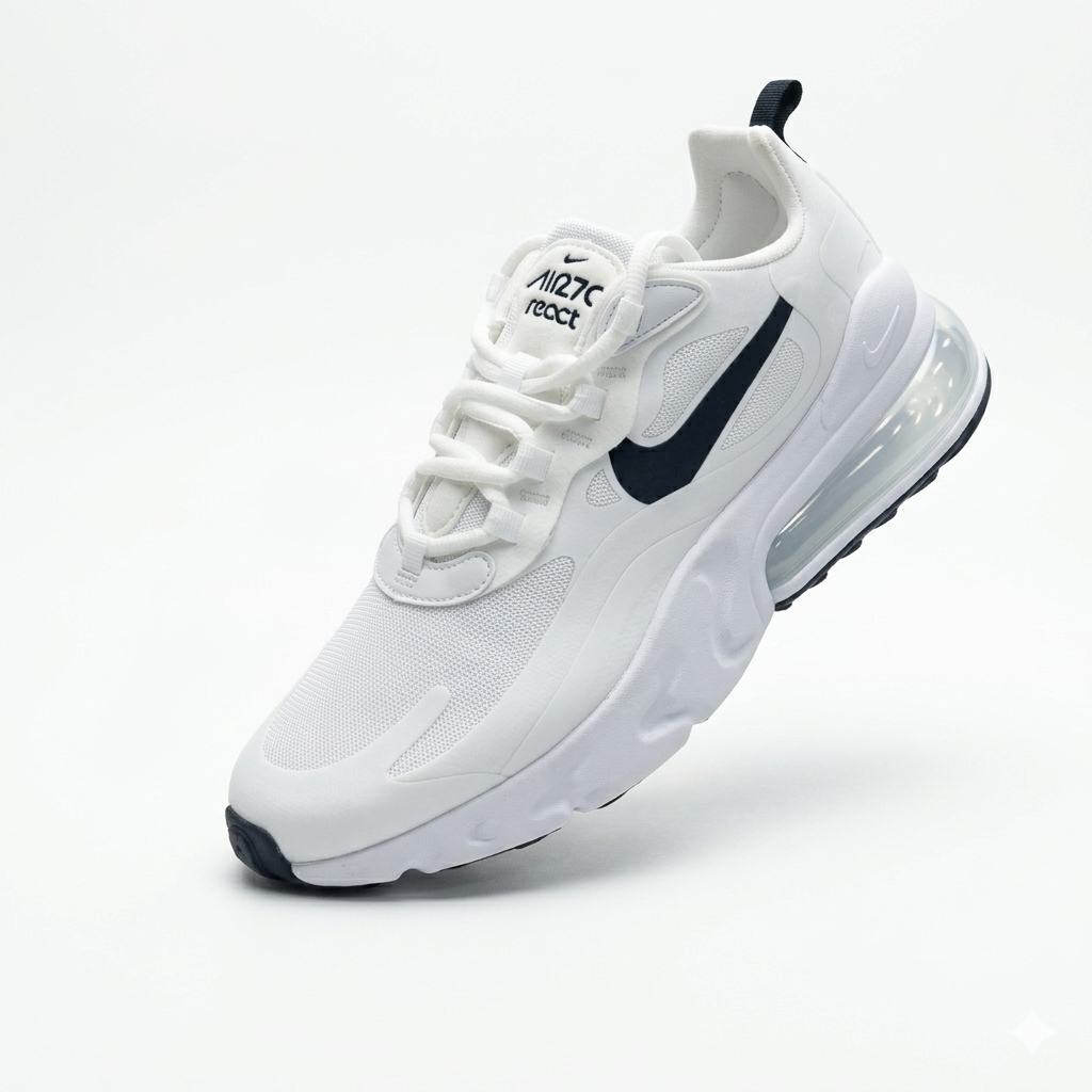 Nike Air Max 270 White & Black Running Shoes