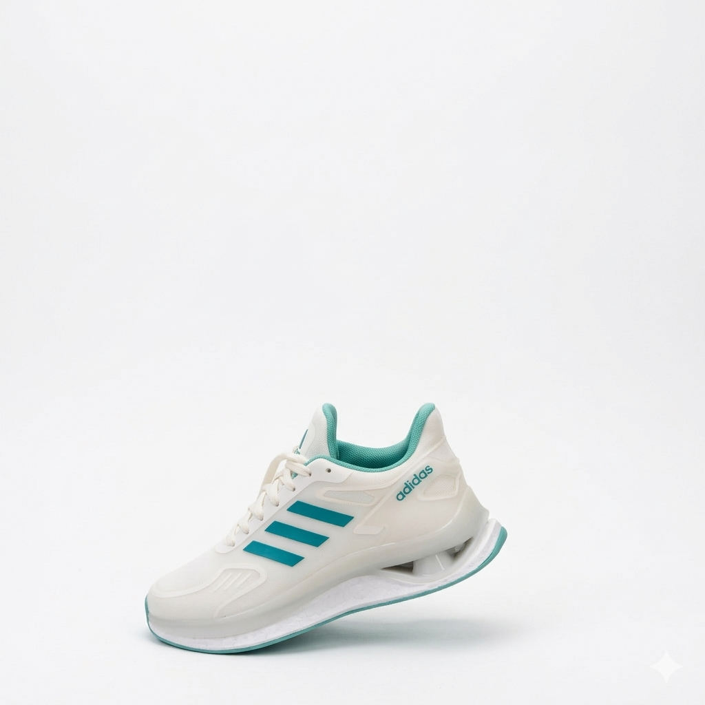 Adidas White & Teal Sports Shoes