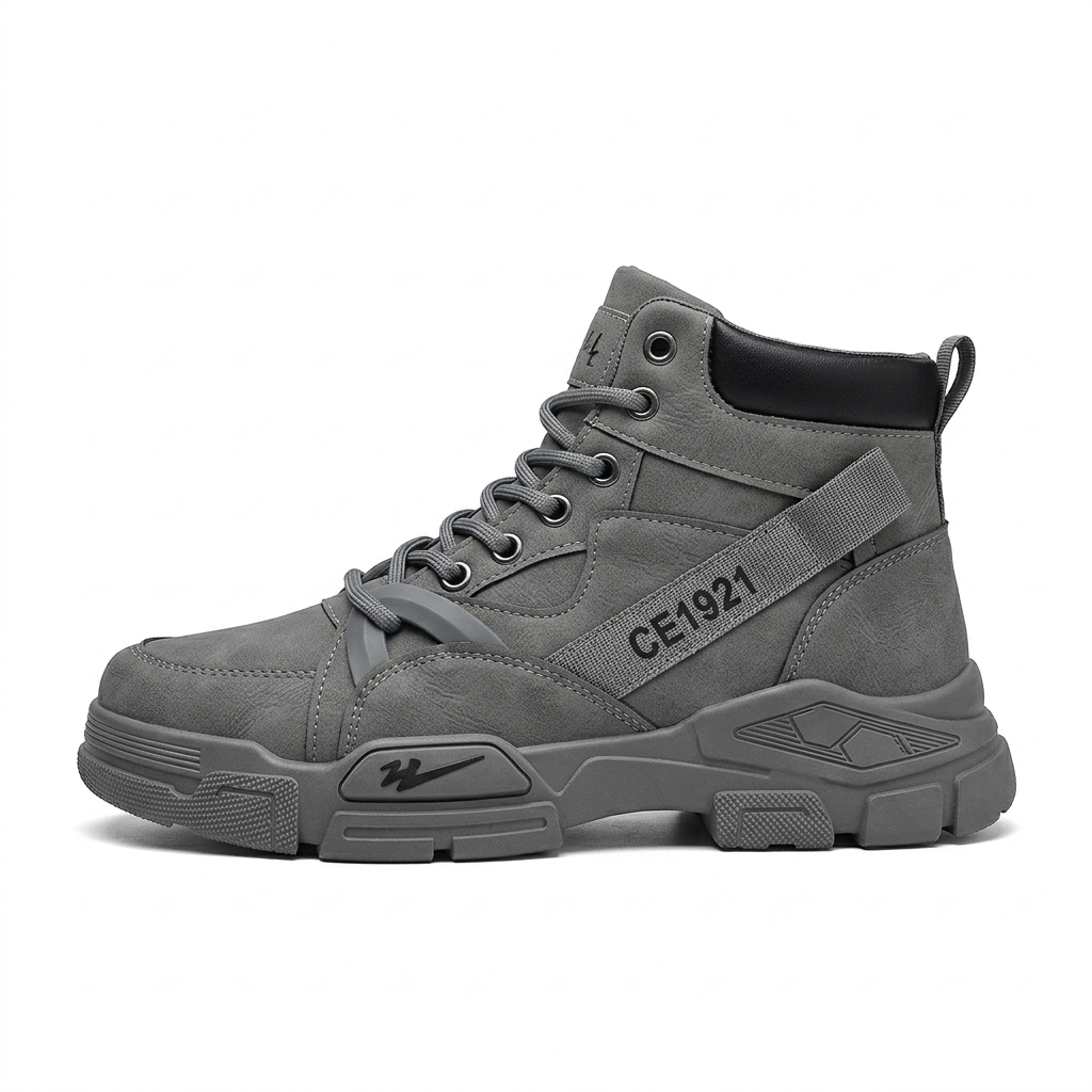 Men?s Grey High-Top Casual Boots