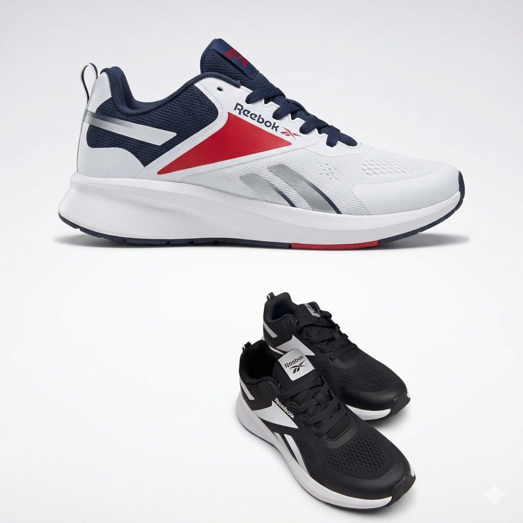 Reebok White & Red Running Shoes