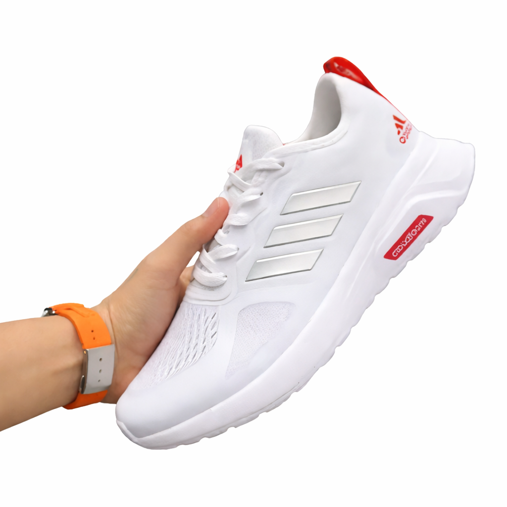 Adidas White & Red Lightweight Running Shoes