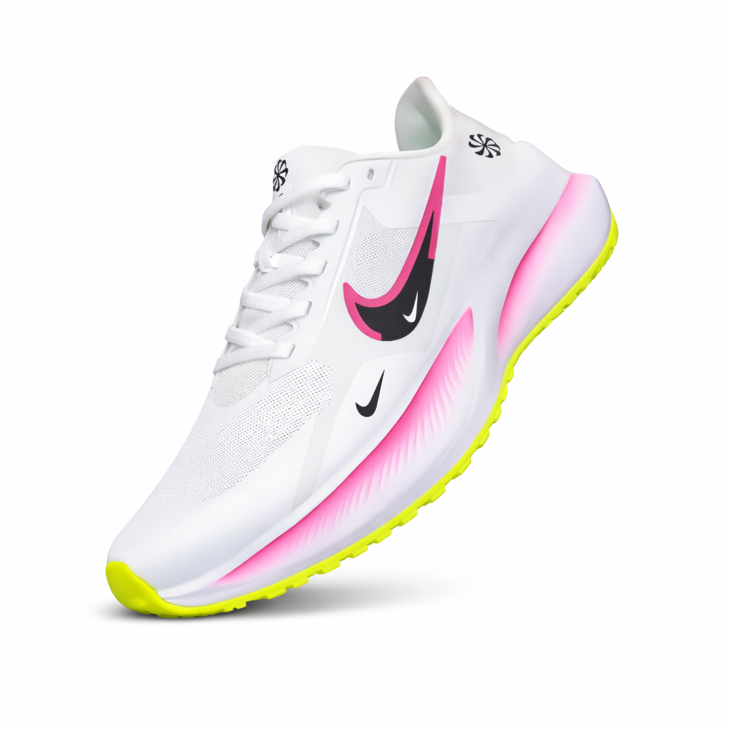 Nike White Neon Sole Sports Sneakers