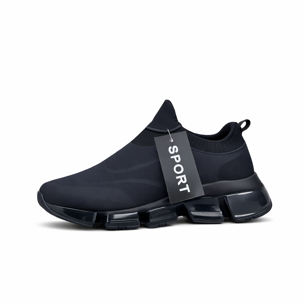 Black Slip-On Sport Running Shoes