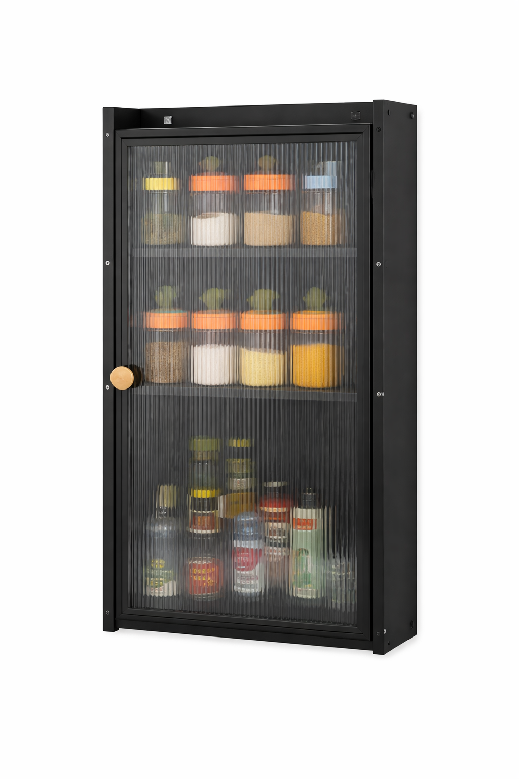 Wall Mounted Kitchen Storage Cabinet with Transparent Dustproof Door