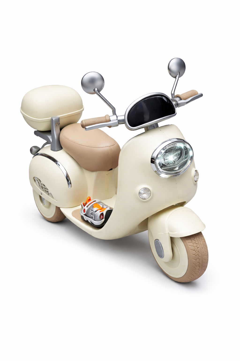 Kids Electric Vespa Style Ride-On Scooter with LED Headlight