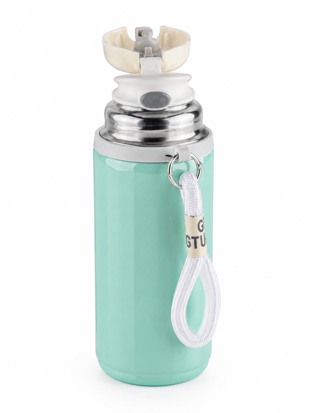 Stainless Steel Vacuum Insulated Water Bottle with Flip Straw Lid & Carry Strap | Leakproof Hot & Cold Flask (500ml/750ml)
