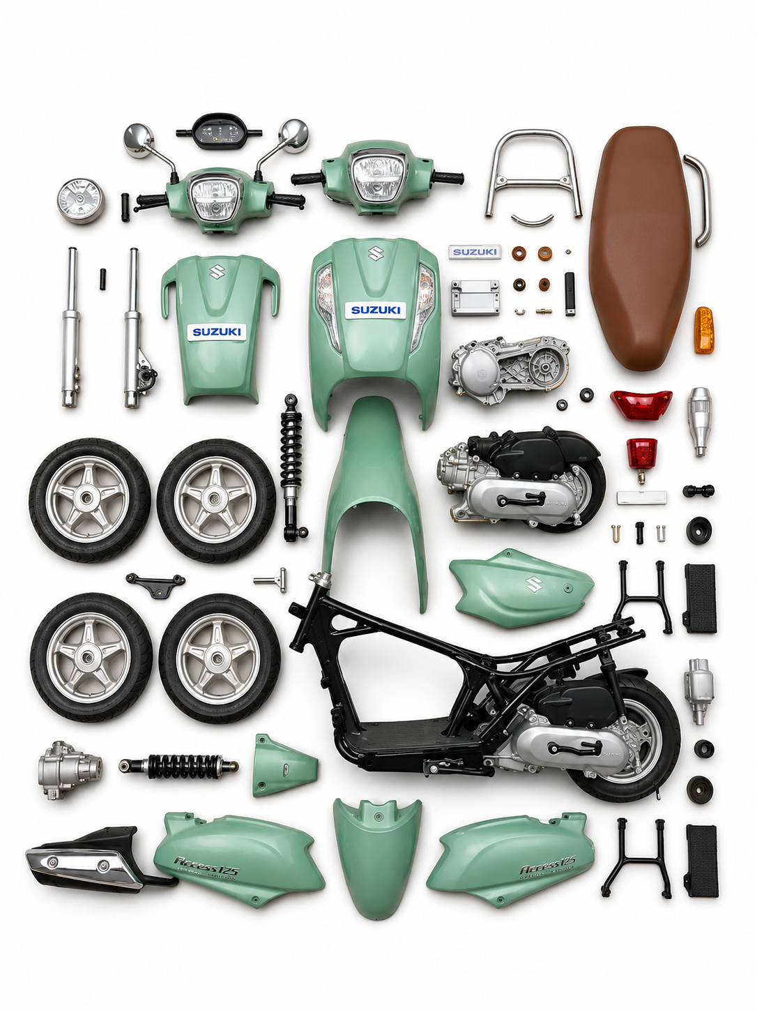 DIY Mini Scooter Assembly Model Kit | Die-Cast Scooter Building Toy with Detailed Parts | Collectible Display Model