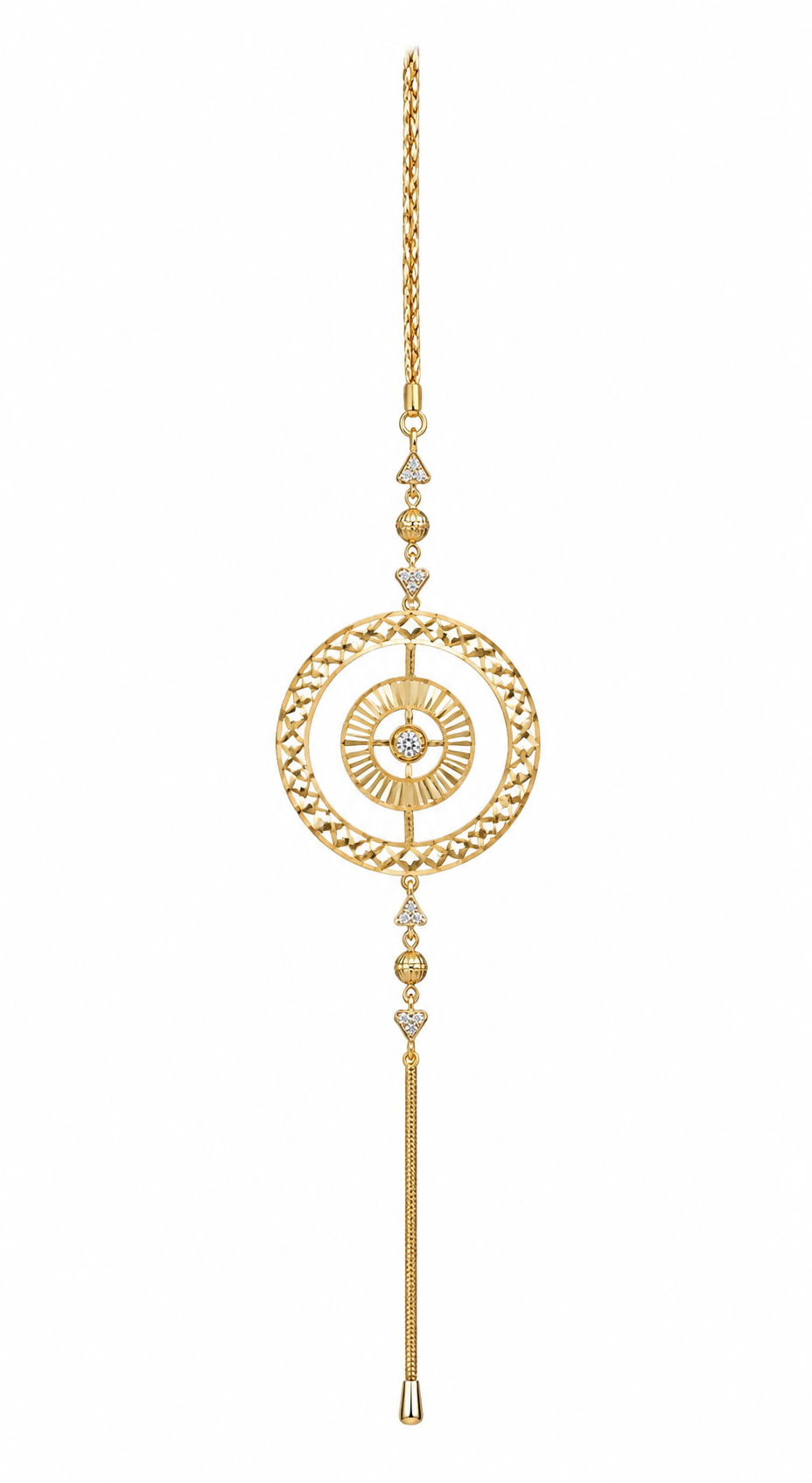 Gold-Plated Adjustable Bracelet for Women | Crystal Studded Designer Chain Bracelet | Elegant Fashion Jewelry Gift