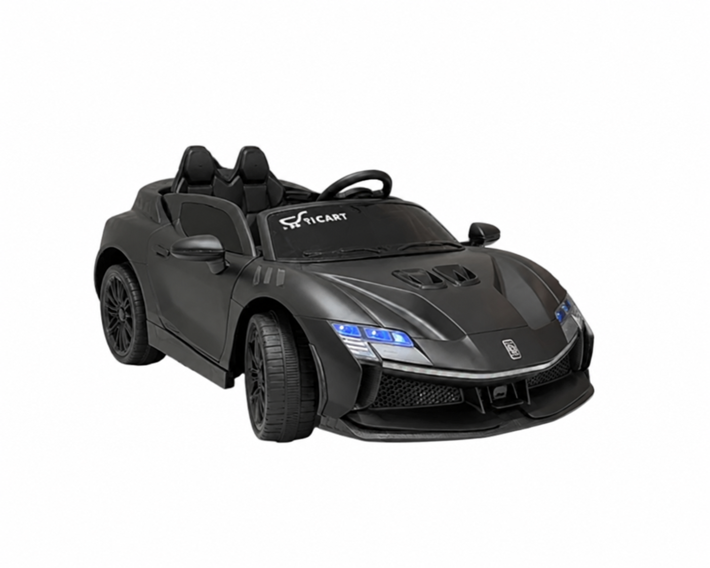 Kids Electric Ride-On Sports Car | 12V Battery Powered Toy Car with Remote Control, LED Lights & Music (Black)