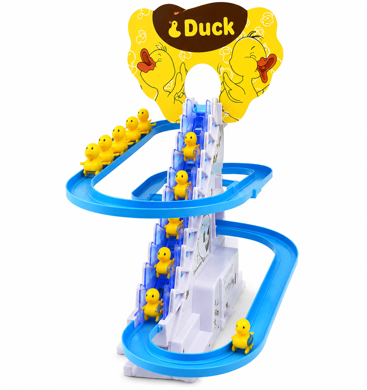 Duck Climbing Track Toy – Automatic Duck Slide & Climbing Musical Track Game for Kids